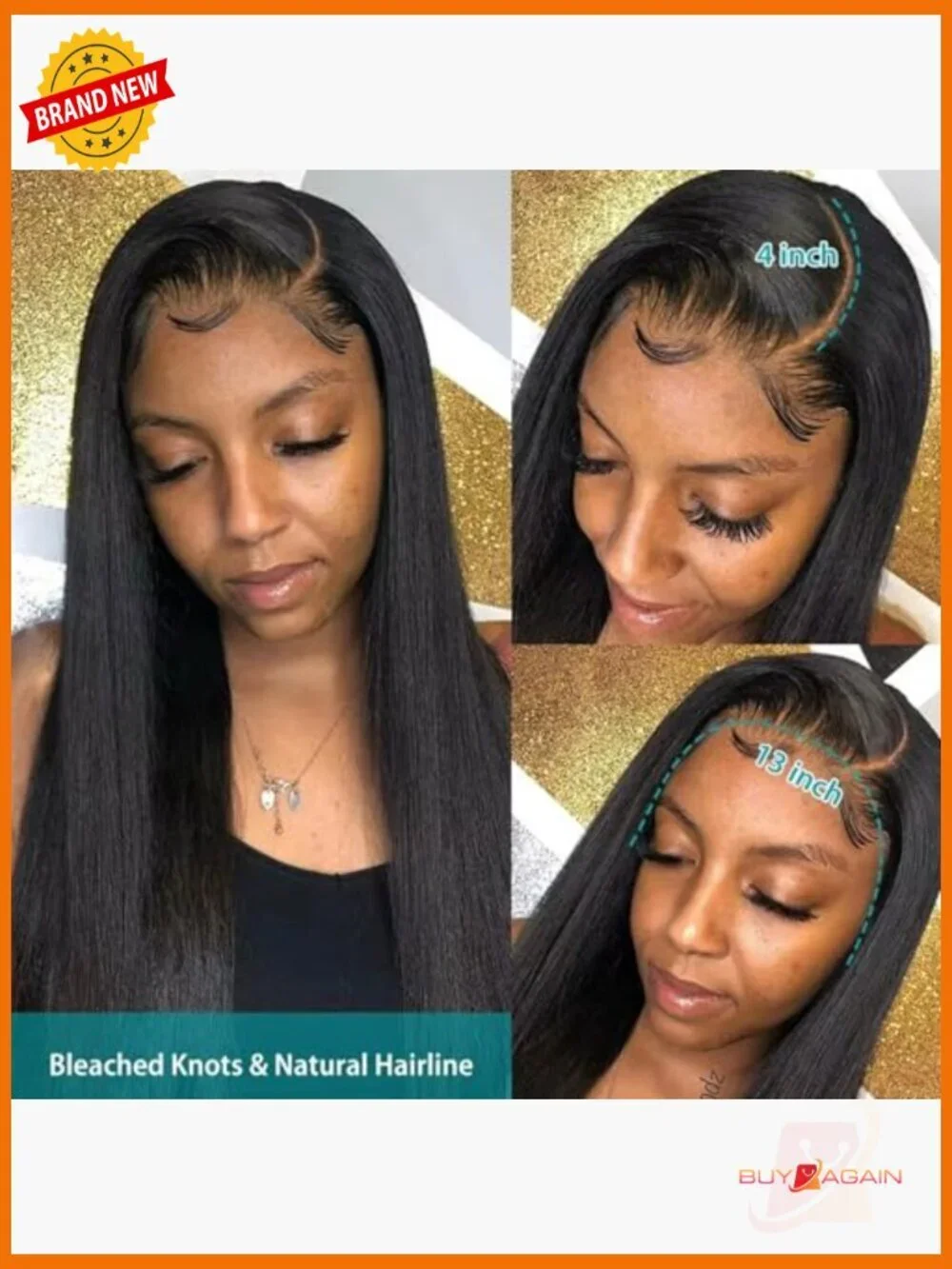 180% Density Straight Lace Front Wig 13x4 HD Transparent Lace